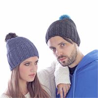 BERRETTO MISTO LANA POMPON